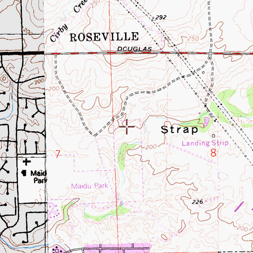 Topographic Map of Placer County Fire Department Station 4 / Roseville Fire Department Station 4, CA