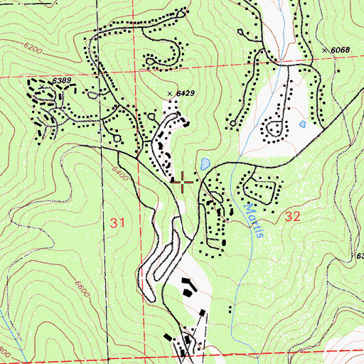 Topographic Map of Placer County Fire Department Station 31 / Northstar Fire Department, CA
