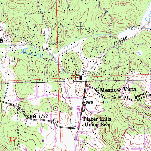 Topographic Map of Placer County Fire Department Station 84 / Placer Hills Fire Department Station 1, CA