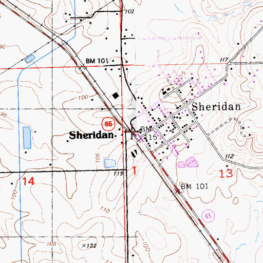 Topographic Map of Placer County Fire Department Station 78 Sheridan, CA