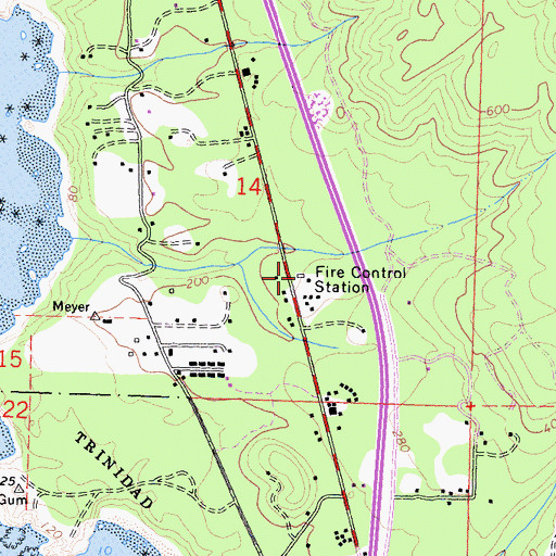 Topographic Map of California Department of Forestry and Fire Protection Trinidad Station, CA