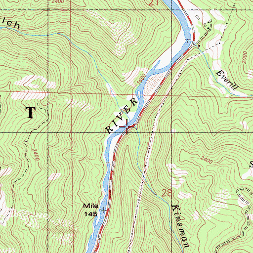 Topographic Map of Kinsman Creek, CA