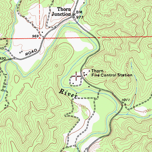 Topographic Map of California Department of Forestry and Fire Protection Thorn Forest Station, CA