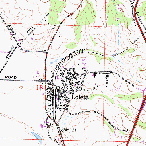 Topographic Map of Loleta Volunteer Fire Department, CA