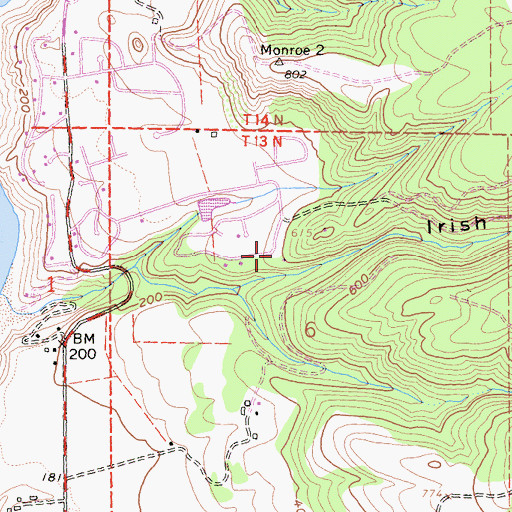 Topographic Map of Irish Beach Water District Volunteer Fire Department, CA