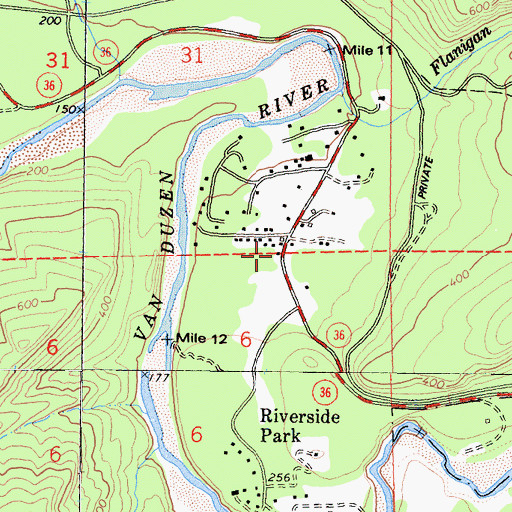 Topographic Map of Carlotta Volunteer Fire Department Station 2, CA