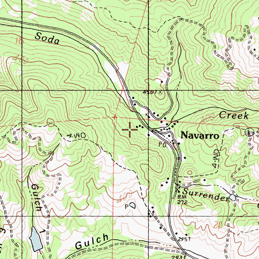 Topographic Map of Anderson Valley Volunteer Fire Department Station 743, CA