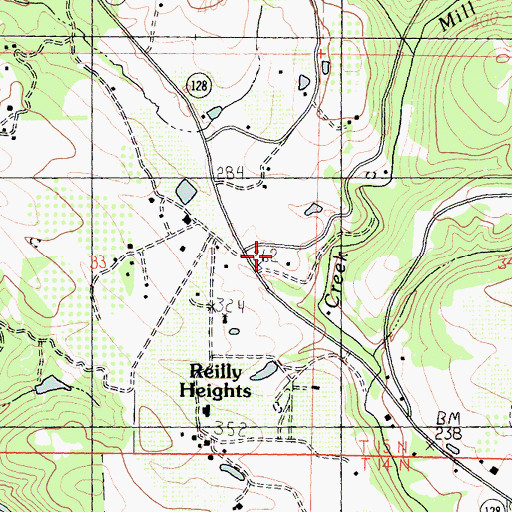 Topographic Map of Anderson Valley Volunteer Fire Department Station 747, CA