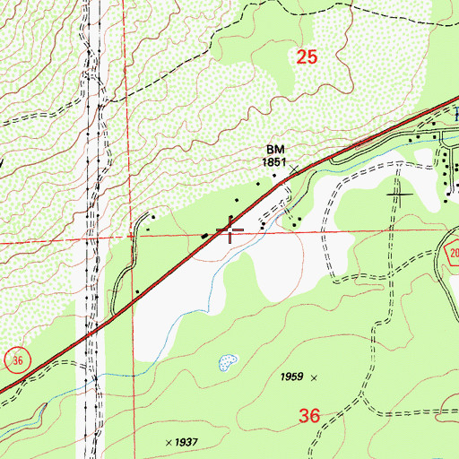 Topographic Map of Tehama County Fire Department Paynes Creek, CA