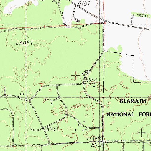 Topographic Map of Mount Shasta Vista Volunteer Fire Company Station 2, CA