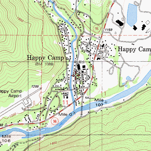 Topographic Map of Happy Camp Fire Protection and Ambulance District, CA