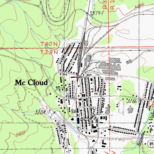 Topographic Map of McCloud Fire Department, CA