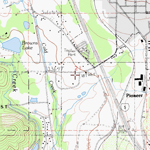 Topographic Map of Mount Shasta Fire Protection District Station 1, CA