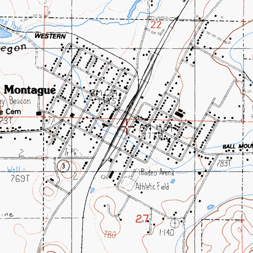 Topographic Map of Montague Fire Department, CA