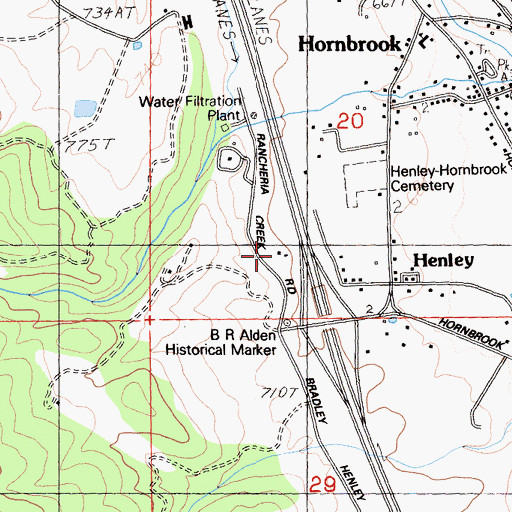 Topographic Map of California Department of Forestry and Fire Protection Hornbrook, CA