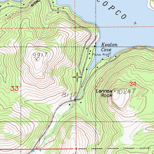 Topographic Map of Copco Lake Fire Protection District Station 2, CA