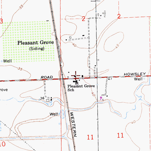 Topographic Map of Pleasant Grove Fire Department, CA