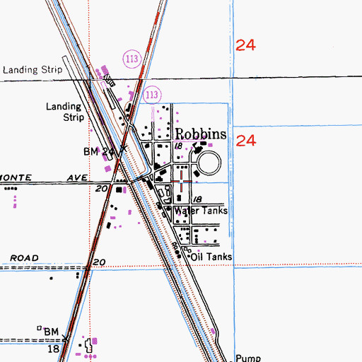 Topographic Map of Robbins Sutter Basin Fire Protection District, CA
