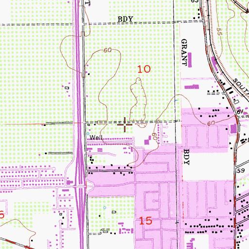 Topographic Map of Yuba City Fire Department Station 2, CA
