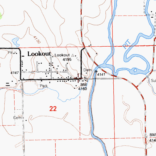 Topographic Map of Lookout Fire Protection District, CA