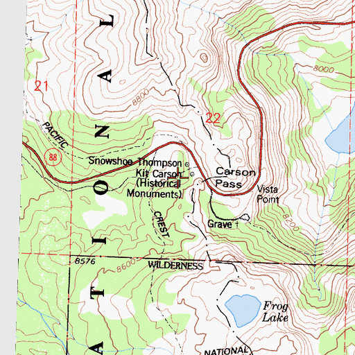 Topographic Map of Kit Carson, CA