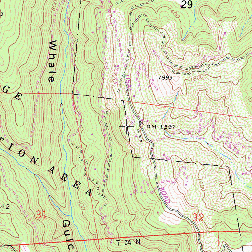 Topographic Map of Whale Gulch Volunteer Fire Department, CA