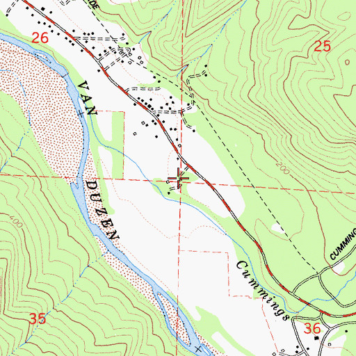 Topographic Map of Carlotta Volunteer Fire Department Station 1, CA