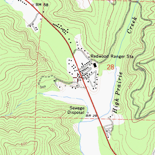 Topographic Map of Klamath Fire Protection District Station 34, CA