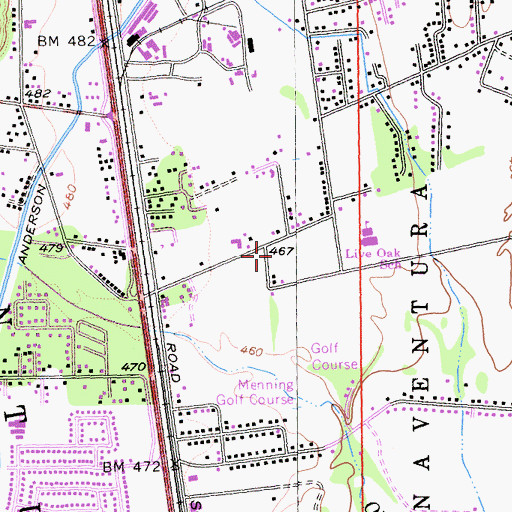 Topographic Map of Redding Fire Department Station 4, CA