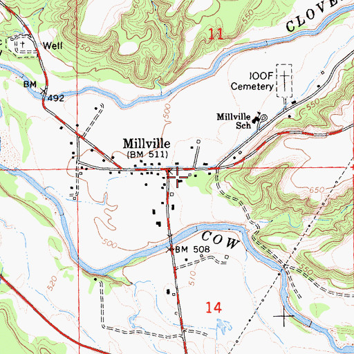 Topographic Map of Millville Fire Protection District, CA