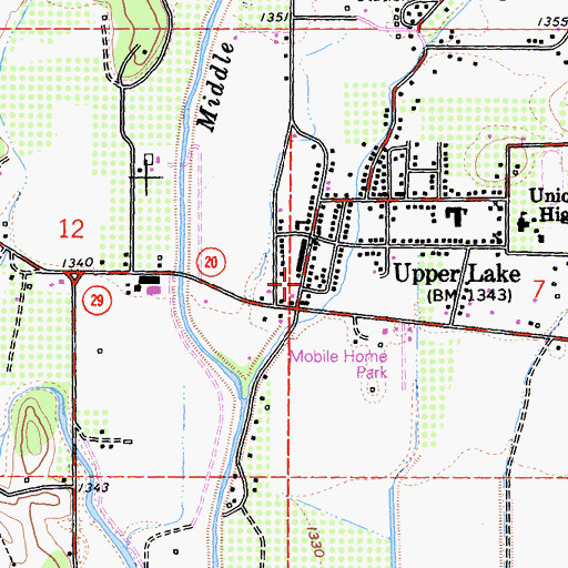 Topographic Map of Northshore Fire Protection District Station 90 Upper Lake, CA