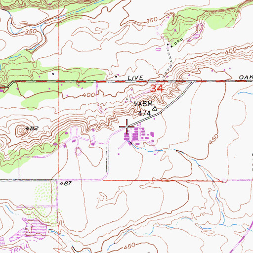 Topographic Map of Tehama County Fire Department Station 4 Ridgeway, CA