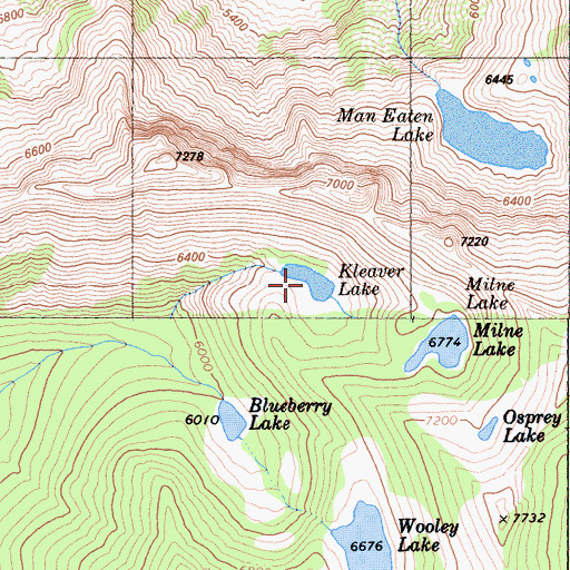 Topographic Map of Kleaver Lake, CA