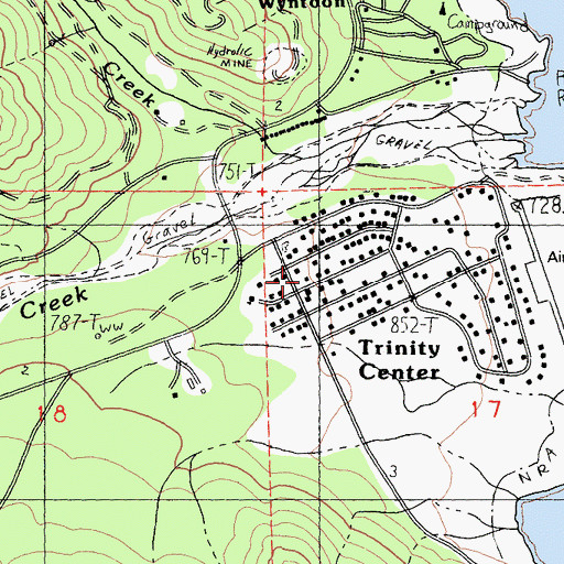 Topographic Map of Trinity Center Volunteer Fire Department, CA