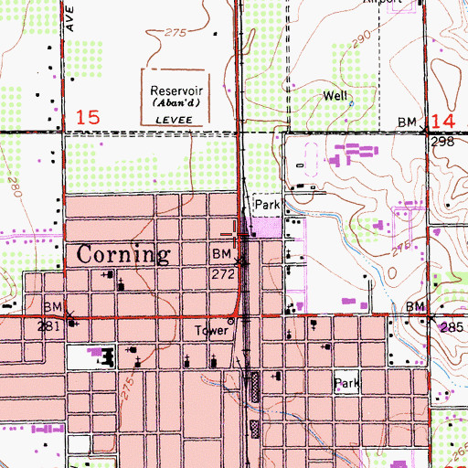 Topographic Map of Tehama County Fire Department Station 12 Corning, CA