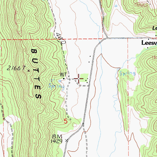 Topographic Map of California Department of Forestry and Fire Protection Leesville, CA