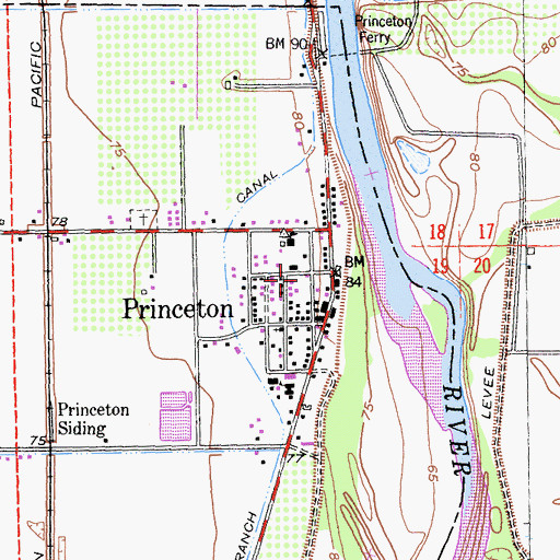 Topographic Map of Princeton Fire Protection District, CA