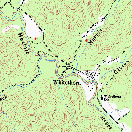 Topographic Map of Whitehorn Volunteer Fire Department, CA