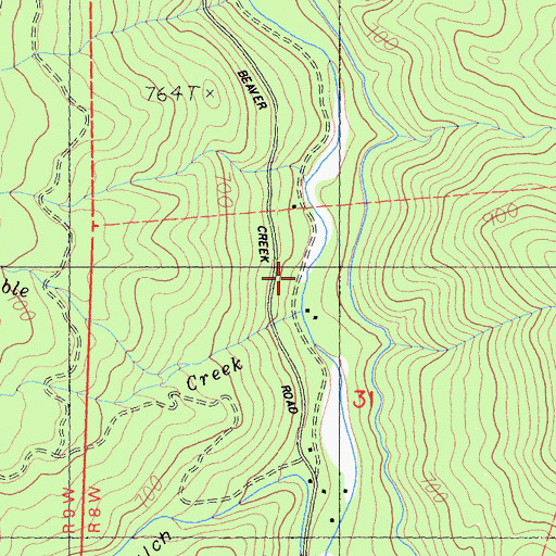 Topographic Map of Klamath River Volunteer Fire Company Station 1, CA