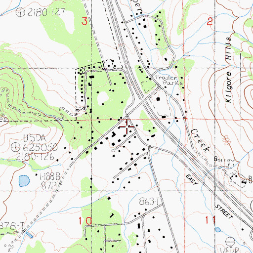 Topographic Map of South Yreka Fire Protection District, CA