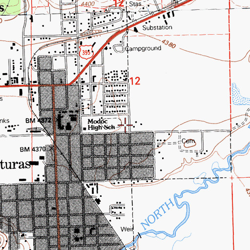 Topographic Map of California Department of Forestry and Fire Protection Lassen Modoc Unit Alturas, CA