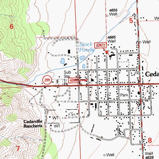 Topographic Map of Bureau of Land Management Surprise Field Office, CA