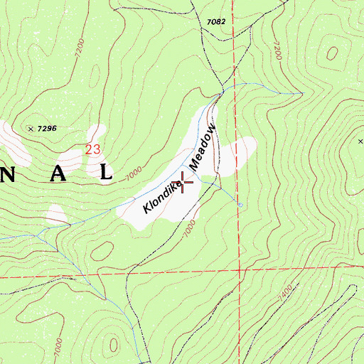 Topographic Map of Klondike Meadow, CA
