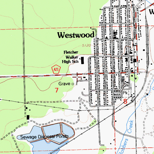 Topographic Map of California Department of Forestry and Fire Protection Westwood Fire Station, CA