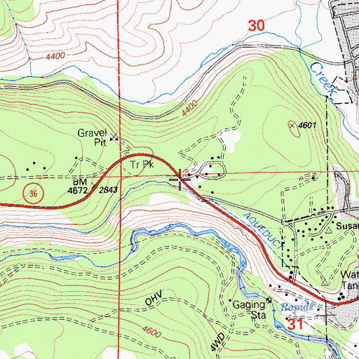 Topographic Map of California Department of Forestry and Fire Protection Lassen - Modoc Unit Fire Station, CA