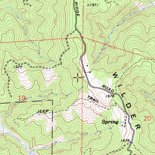 Topographic Map of Honeydew Volunteer Fire Company Trower Station, CA