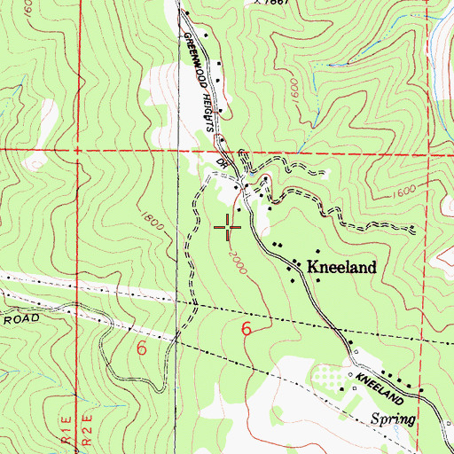 Topographic Map of Kneeland Fire Protection District, CA