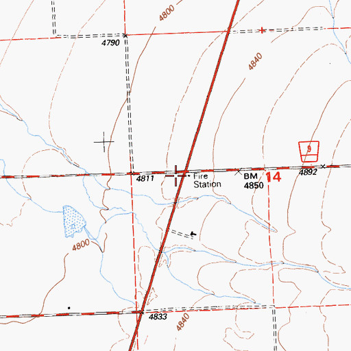 Topographic Map of Willow Ranch Fire Protection District, CA