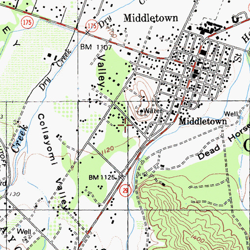 Topographic Map of California Department of Forestry and Fire Station Middletown, CA