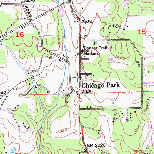 Topographic Map of Peardale - Chicago Park Fire Protection District, CA